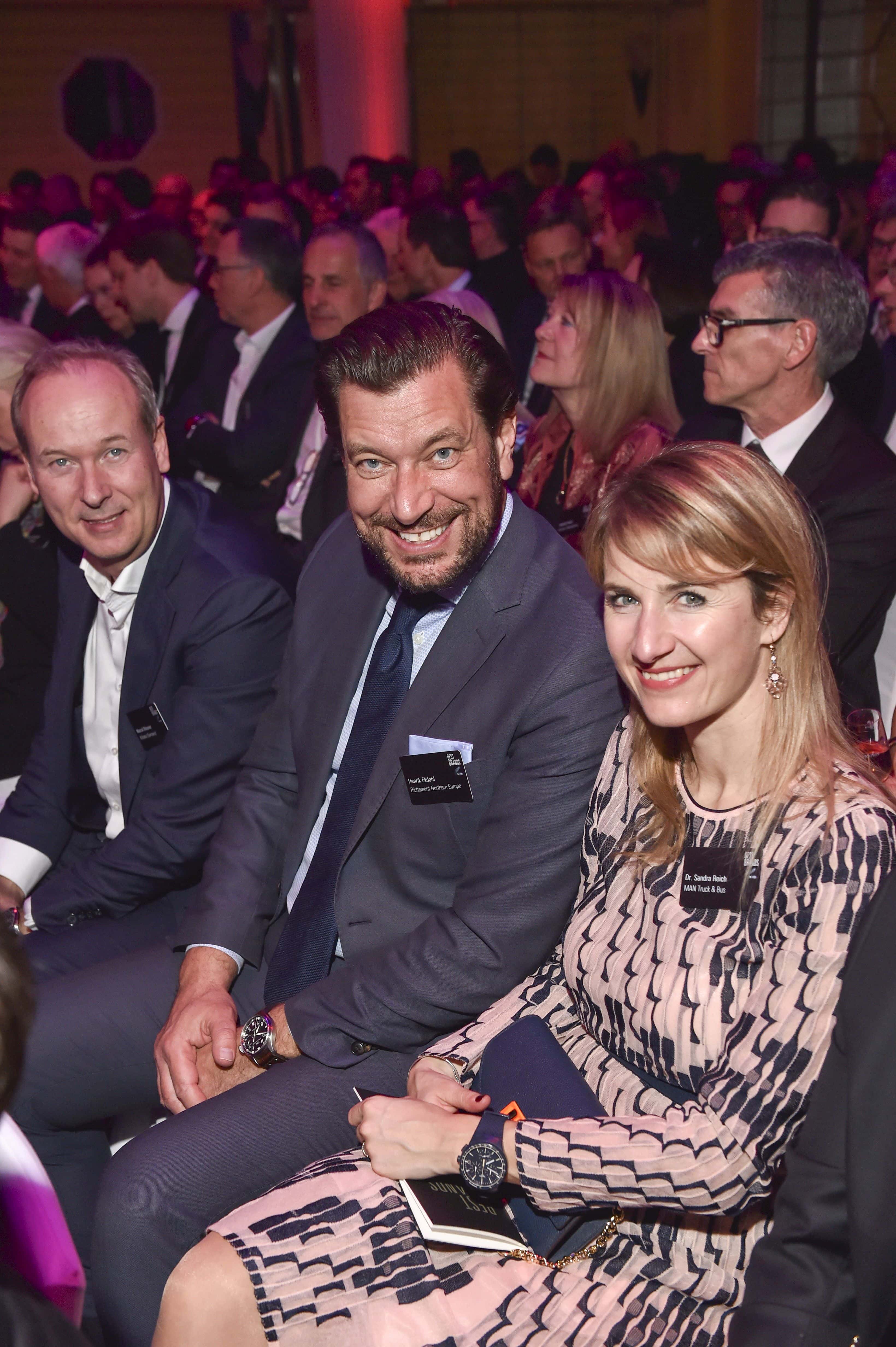 / Verleihung der Best Brands 2019 im Hotel Bayerischer Hof in Muenchen am 20.02.2019 Henrik Ekdahl (Managing Director Northern and Eastern Europe Richemont Northern Europe GmbH), Dr. Sandra Reich (Chief Digital Officer MAN Truck & Bus Deutschland GmbH) / Verleihung der Best Brands 2019 im Hotel Bayerischer Hof in Muenchen am 20.02.2019 / Foto: BrauerPhotos / G.Nitschke fuer Best Brands